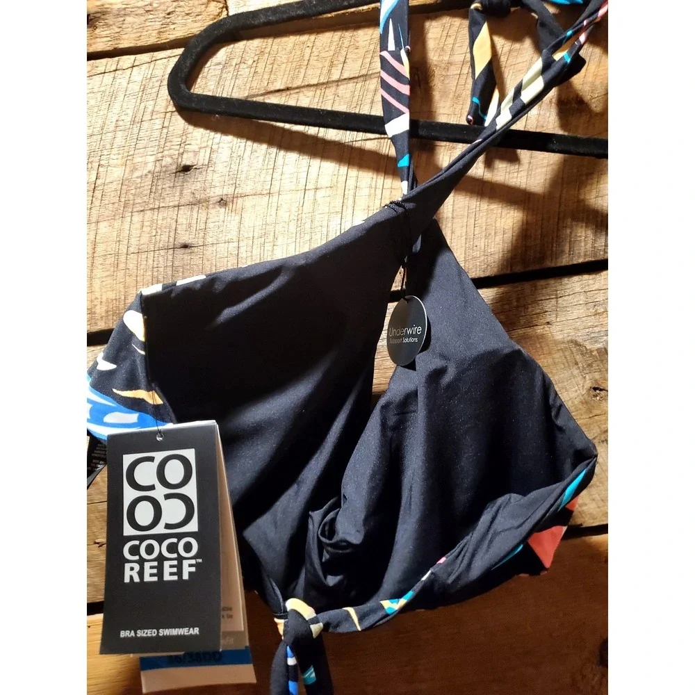 NWT Coco Reef Underwire Halter Bikini Top, Size 36/38DD - Picture 4 of 6